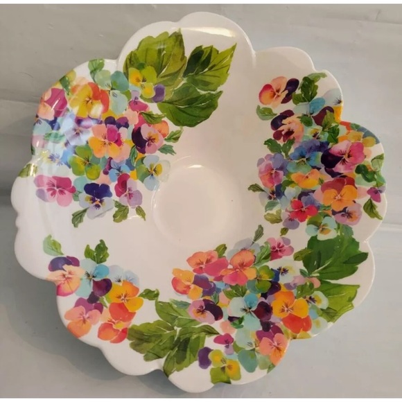 4pc Rachel Zoe Nesting Bowls Melamine Flower Bloom Multicolor Serving Spring Set - Picture 4 of 12